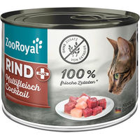 Produktbild von ZooRoyal Katzenfutter Rind und Multifleischcocktail mit hohem Fleischanteil 200g - 200 g