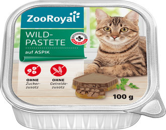 ZooRoyal Katzenfutter Wildpastete auf Aspik Adult Getreidefrei 16 x 100g - 16 x 100 g – Bild 1 von 2
