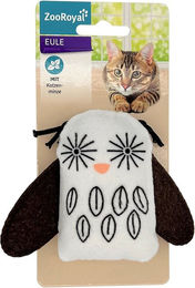 Produktbild von ZooRoyal Katzenminze Spielzeug Eule aus Plüsch in Braun und Weiß
