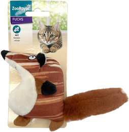 Produktbild von ZooRoyal Katzenspielzeug Fuchs aus Plüsch mit Katzenminze in Rot Weiß Braun