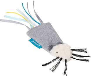 Produktbild von ZooRoyal Katzenspielzeug Maus aus Plüsch mit Bändern und Katzenminze grau