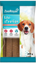 Produktbild von ZooRoyal Kausnack Kaustreifen mit Leberwurst für Welpen ohne Zucker 200 g - 200 g