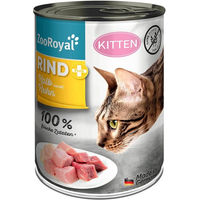Produktbild von ZooRoyal Kitten Nassfutter Rind Kalb und Huhn mit hohem Fleischanteil 12x400g