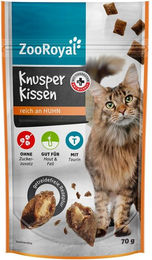 ZooRoyal Knusperkissen Huhn Katzen Leckerli für Haut und Fell 70 g – Bild 1 von 2