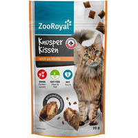 Produktbild von ZooRoyal Knusperkissen Huhn Katzen Leckerli für Haut und Fell 70 g
