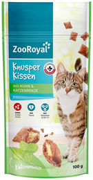 ZooRoyal Knusperkissen Huhn und Katzenminze Leckerli 15x100 g – Bild 1 von 1