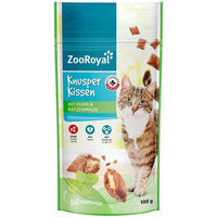 Produktbild von ZooRoyal Knusperkissen Huhn und Katzenminze Leckerli für Katzen 100 g