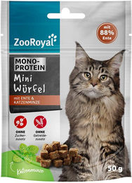 Produktbild von ZooRoyal Mini Würfel mit Ente und Katzenminze Leckerli 50g