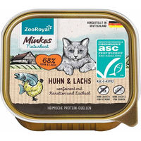 Produktbild von ZooRoyal Minkas Katzenfutter Huhn und ASC Lachs mit Karotten Adult 16x100 g getreidefrei