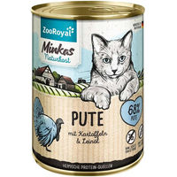 Produktbild von ZooRoyal Minkas Katzenfutter Pute mit Kartoffeln getreidefrei und ohne Zucker für erwachsene Katzen 6x400g
