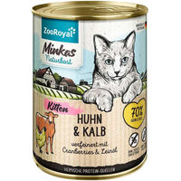 Produktbild von ZooRoyal Minkas Kitten Nassfutter Huhn und Kalb getreidefrei ohne Zucker 6x400g