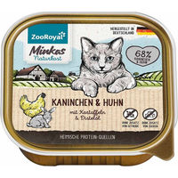 Produktbild von ZooRoyal Minkas Naturkost Katzenfutter Kaninchen und Huhn mit Kartoffeln getreidefrei und ohne Zucker Adult 16x100g