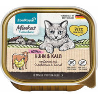 Produktbild von ZooRoyal Minkas Naturkost Katzenfutter Kitten Huhn und Kalb mit Cranberries getreidefrei 16x100g