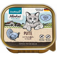 Produktbild von ZooRoyal Minkas Naturkost Katzenfutter Pute mit Kartoffeln getreidefrei und ohne Zucker für erwachsene Katzen 16x100g