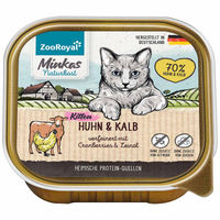 Produktbild von ZooRoyal Minkas Naturkost Kitten Huhn und Kalb mit Cranberries getreidefrei ohne Zucker 16x100g