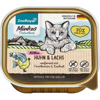 Produktbild von ZooRoyal Minkas Naturkost Kitten Huhn und Lachs ohne Zucker 16x100g