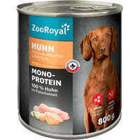 Produktbild von ZooRoyal Mono-Protein Hundefutter Huhn mit Zucchini Möhren und Distelöl 6x800g