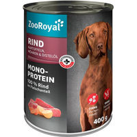 Produktbild von ZooRoyal Mono-Protein Hundefutter Rind mit Kartoffeln, Möhren & Distelöl getreidefrei 6x400g - 6 x 400 g