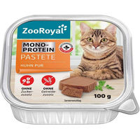 Produktbild von ZooRoyal Monoprotein Pastete Huhn Pur Getreidefrei für Katzen Adult 16x100g