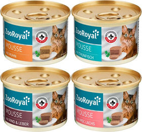 Produktbild von ZooRoyal Mousse Mixpaket Fisch Rind und Huhn 24x85g