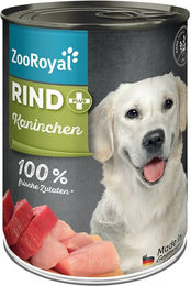 Produktbild von ZooRoyal Nassfutter Rind und Kaninchen mit hohem Fleischanteil 6x400g