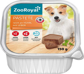 Produktbild von ZooRoyal Pastete Huhn und Leber getreidefrei und ohne Zucker 11x150g