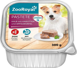 Produktbild von ZooRoyal Pastete Kalb mit Karotten und Apfel für erwachsene Hunde 9x300g