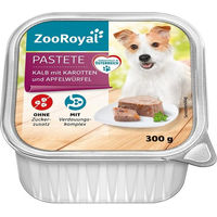 Produktbild von ZooRoyal Pastete Kalb mit Karotten und Apfel für erwachsene Hunde 9x300g
