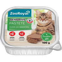 Produktbild von ZooRoyal Pastete Sensitiv Huhn mit Insektenprotein getreidefrei für erwachsene Hunde 16 x 100 g