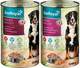 Produktbild von ZooRoyal Ragout Hund Stückchen in Sauce Rind und Kalb 6x1240g