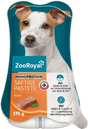 Produktbild von ZooRoyal Saftige Pastete Huhn Monoprotein Getreidefrei Adult 15x175g
