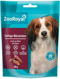 ZooRoyal Saftige Würstchen Rind mit Käse 6x60g – Bild 1 von 2
