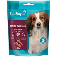 Produktbild von ZooRoyal Saftige Würstchen Rind mit Käse 6x60g