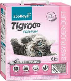 Produktbild von ZooRoyal Tigrooo Klumpstreu mit Babypuderduft 6kg