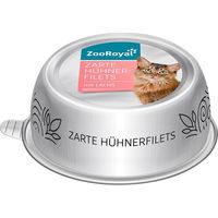 Produktbild von ZooRoyal Zarte Hühnerfilets mit Lachs Monoprotein 12x85g