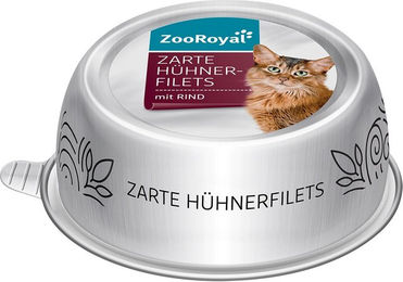 Produktbild von ZooRoyal Zarte Hühnerfilets mit Rind mit hohem Fleischanteil 12x85g