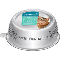 Produktbild von ZooRoyal Zarte Hühnerfilets mit Shrimps für Katzen mit hohem Fleischanteil 12x85g