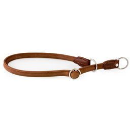 Produktbild von Zughalsband aus Leder mit Stop rundgenäht Dublin Mocca Braun 35 cm