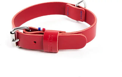 Produktbild von Zweifarbiger Hundehalsband aus Leder Martin Sellier Rot